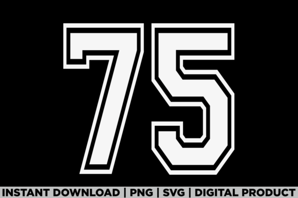 A Designer's Take on the Number 75 Birthday Varsity Sports Team Design