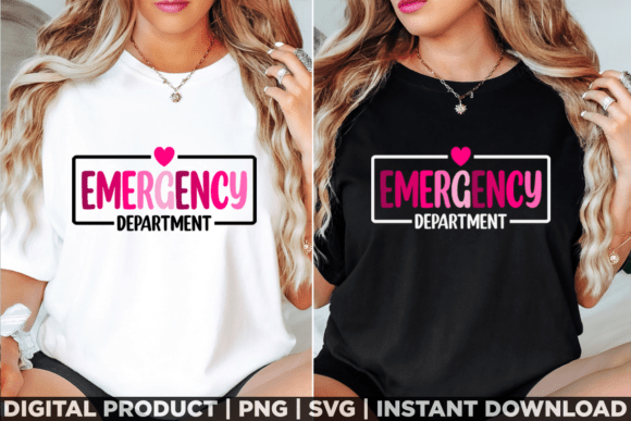 Emergency Department Healthcare Nursing Graphics for T‑Shirt Designs