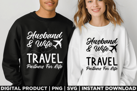 Husband & Wife Travel Graphics for T-Shirt Designs