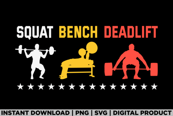 Powerlift Squat Deadlift Graphics for T-Shirt Designs