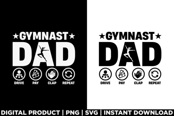 Proud Gymnastics Dad T-Shirt Graphics